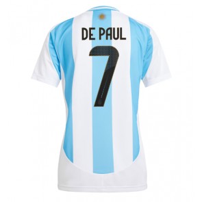 Argentina Rodrigo De Paul #7 Dámské Domácí Dres Copa America 2024 Krátký Rukáv